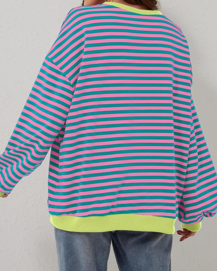 Vellana | Oversized Striped Sweatshirt