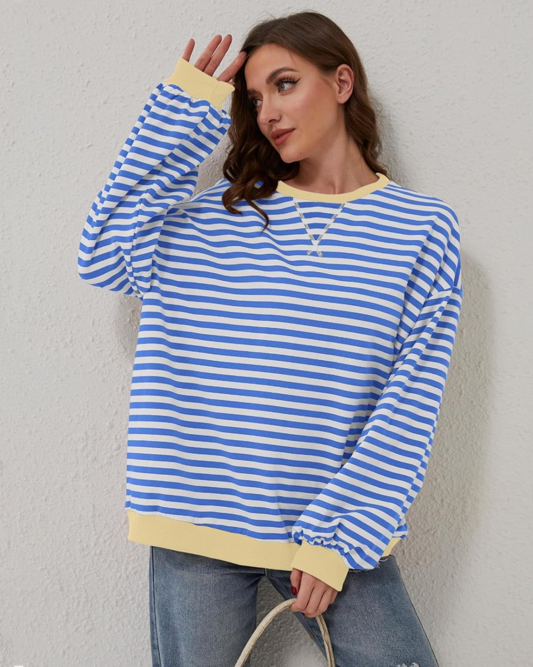 Vellana | Oversized Striped Sweatshirt