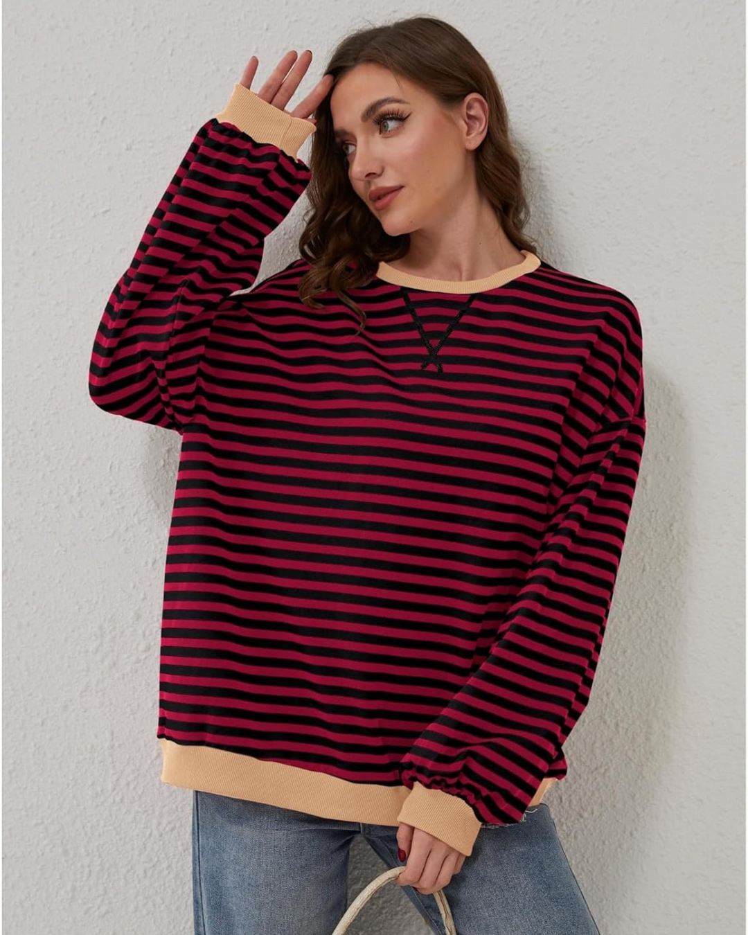 Vellana | Oversized Striped Sweatshirt