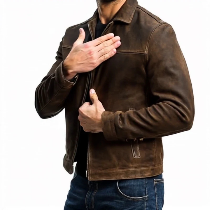 Theodore | Men's Zipper Leather Jacket