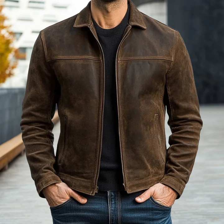 Theodore | Men's Zipper Leather Jacket