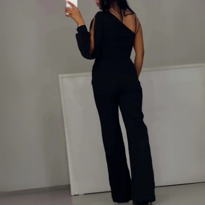 Pearl™ | Elegant jumpsuit with boat neckline and slit