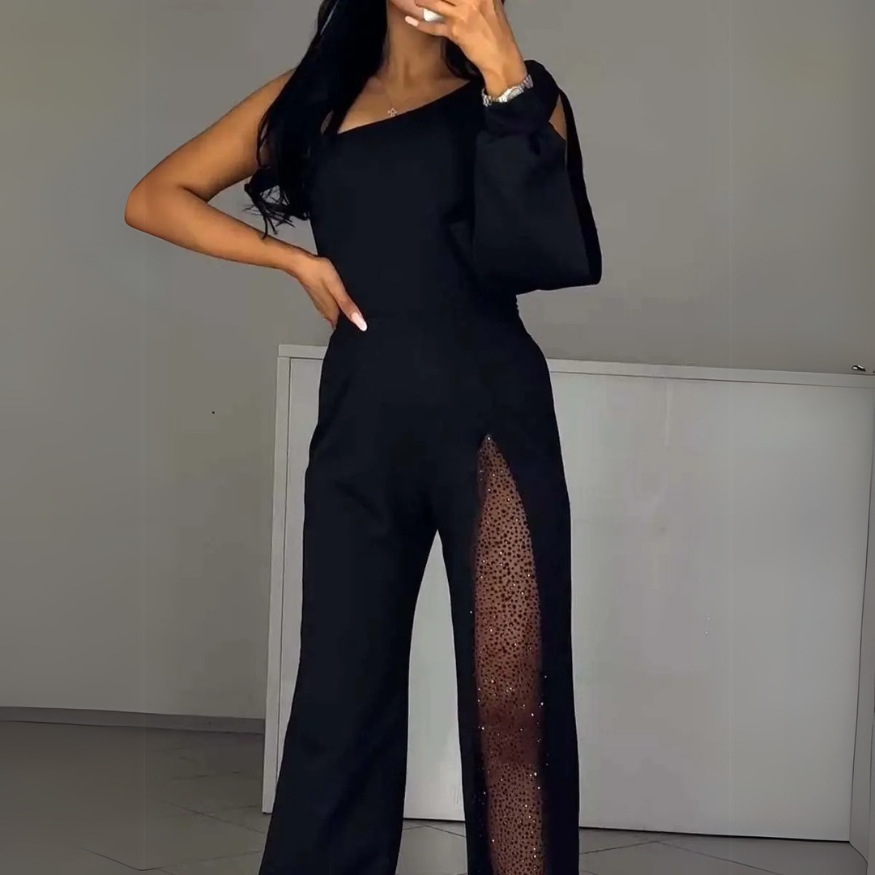 Pearl™ | Elegant jumpsuit with boat neckline and slit