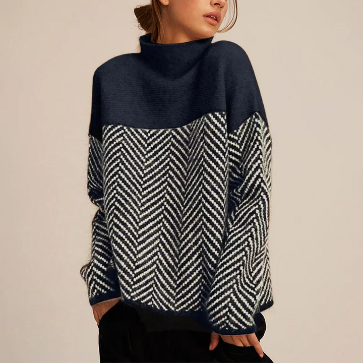 Rowena | Two-tone Turtleneck Sweater