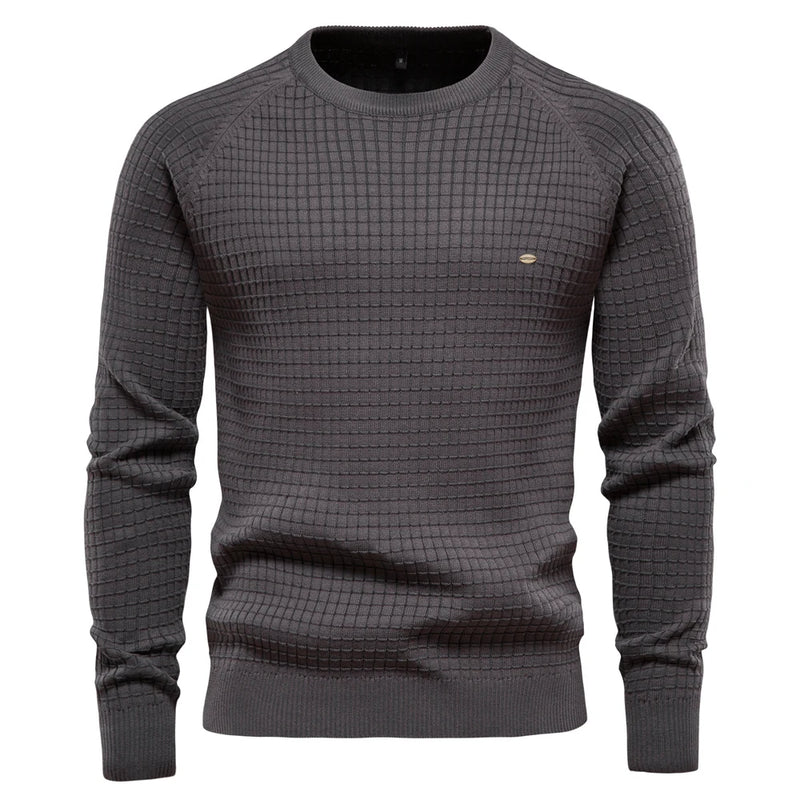 Tommy™ | Men's Sweater with Grid Pattern