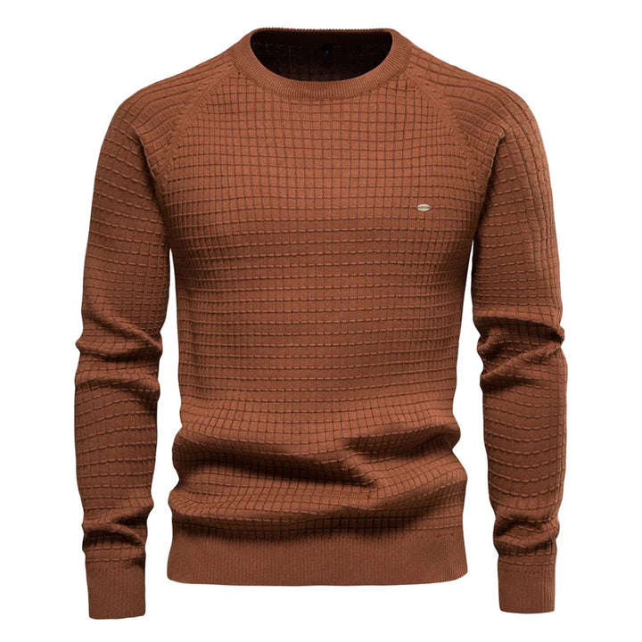 Tommy™ | Men's Sweater with Grid Pattern