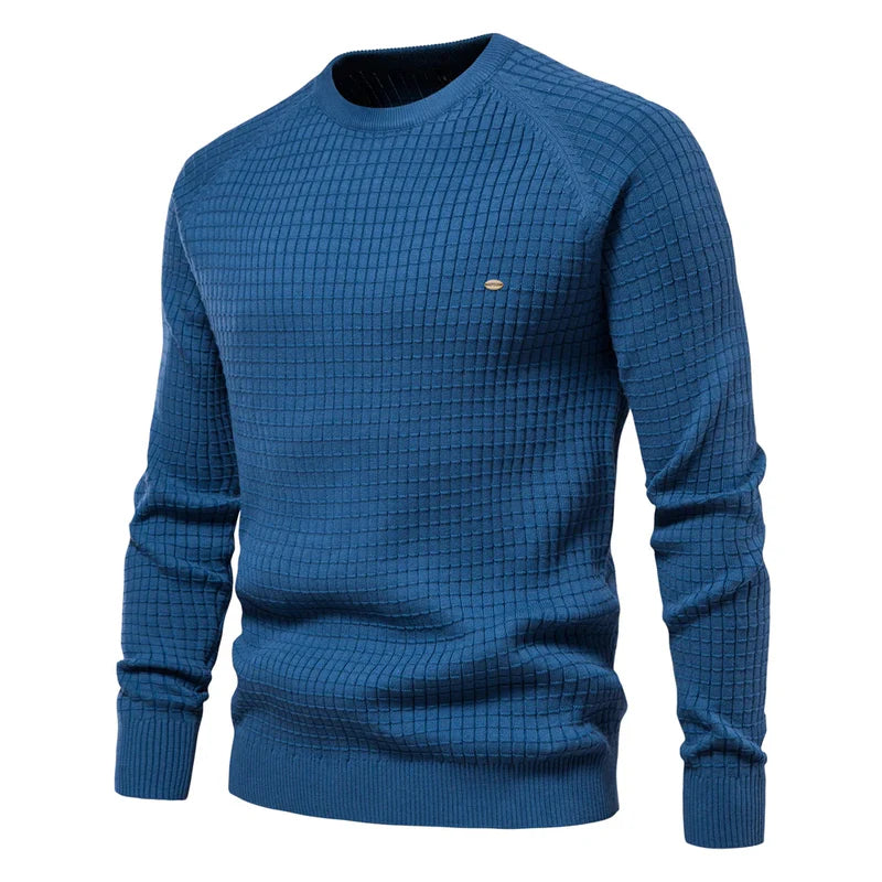 Tommy™ | Men's Sweater with Grid Pattern