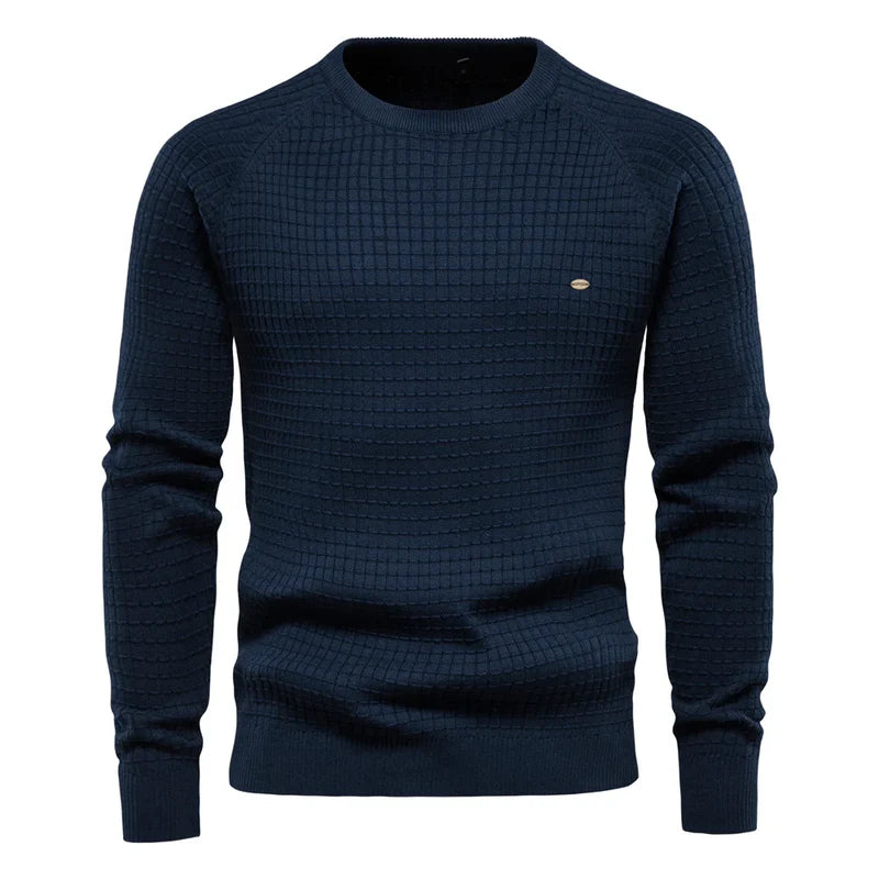 Tommy™ | Men's Sweater with Grid Pattern