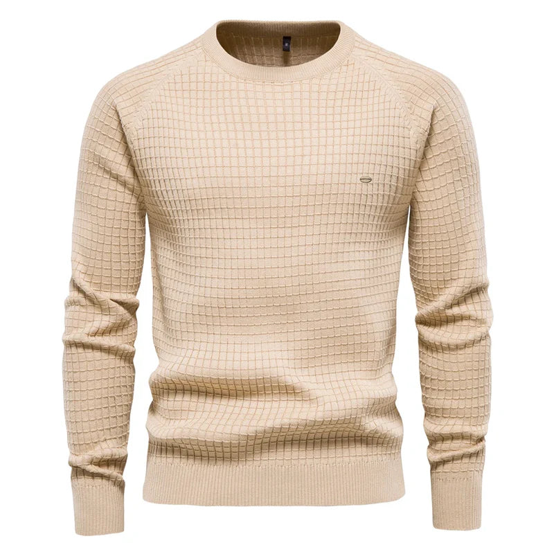 Tommy™ | Men's Sweater with Grid Pattern