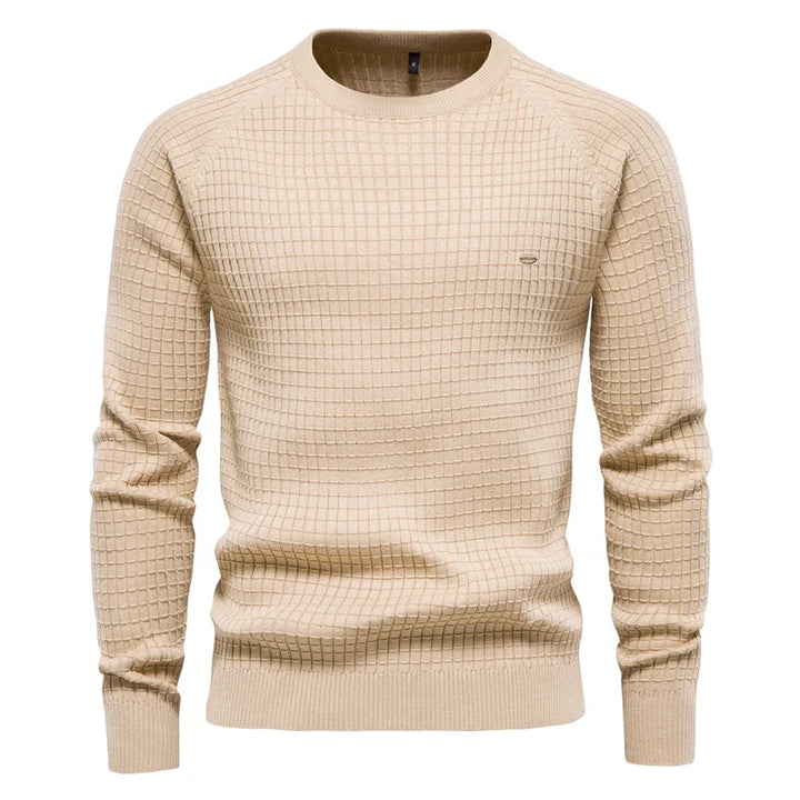 Tommy™ | Men's Sweater with Grid Pattern