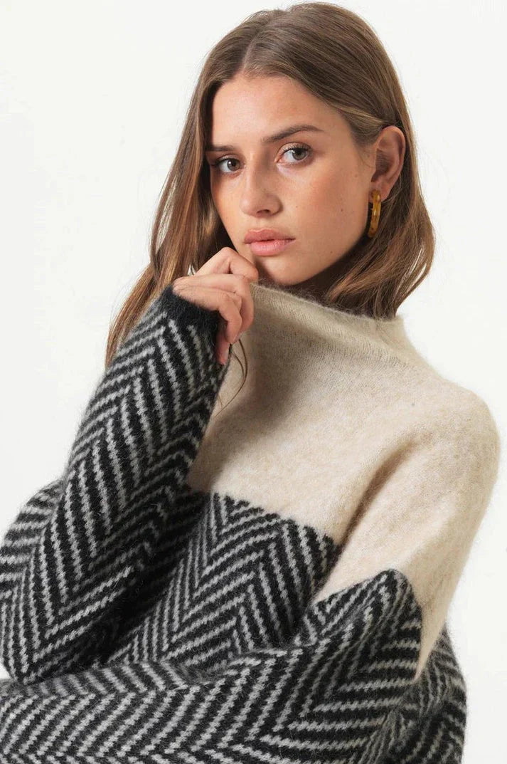 Rowena | Two-tone Turtleneck Sweater